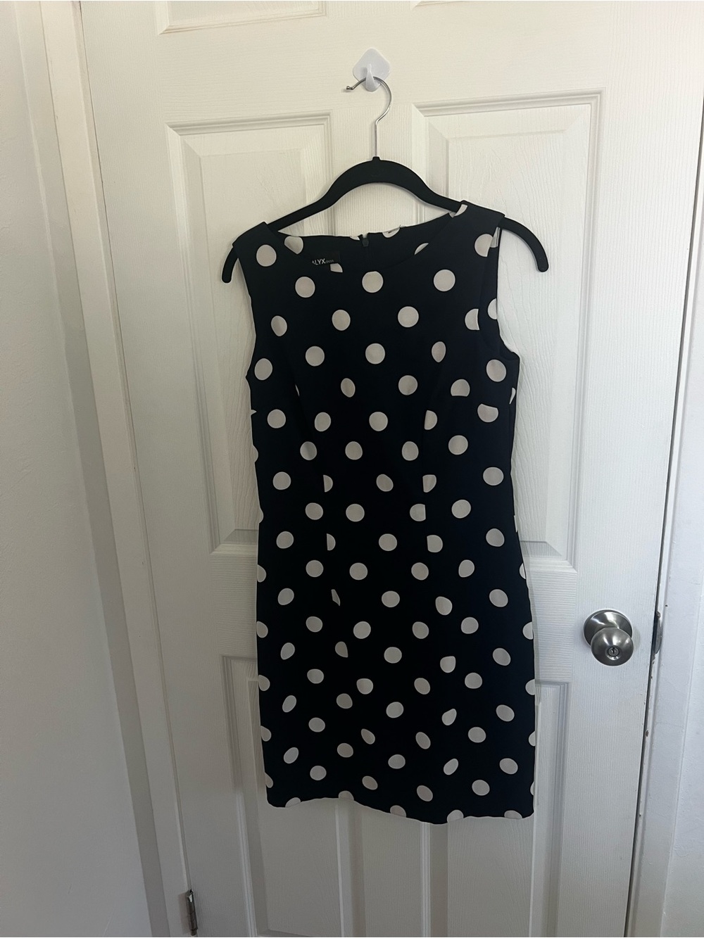 Alyx Black Mini Dress with White Polka Dots